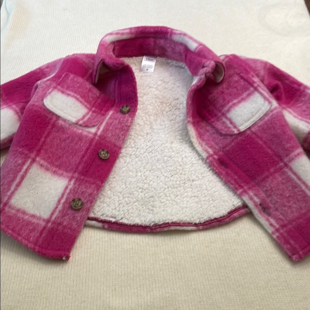 Carter's Pink and White Plaid Kids Jacket